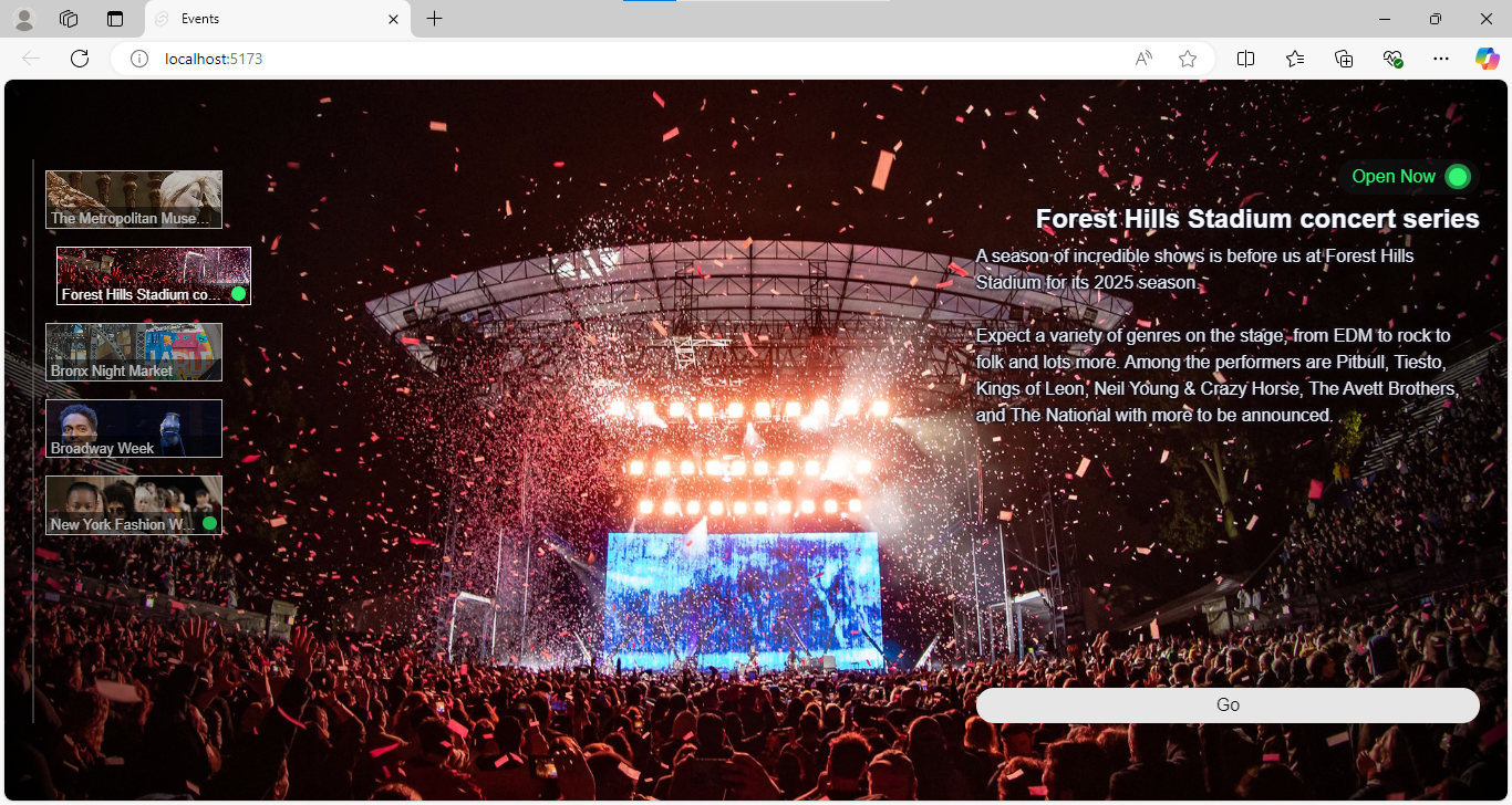 Screenshot of project