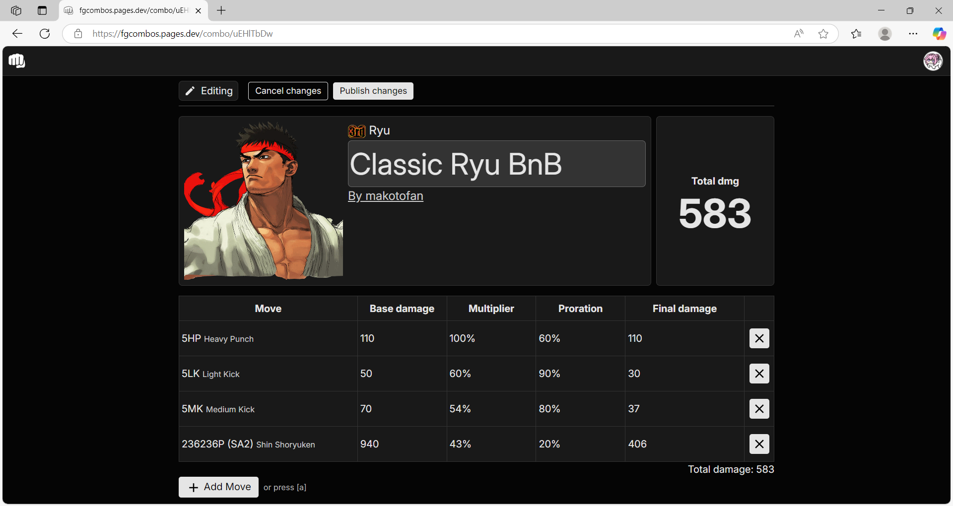 Screenshot of project